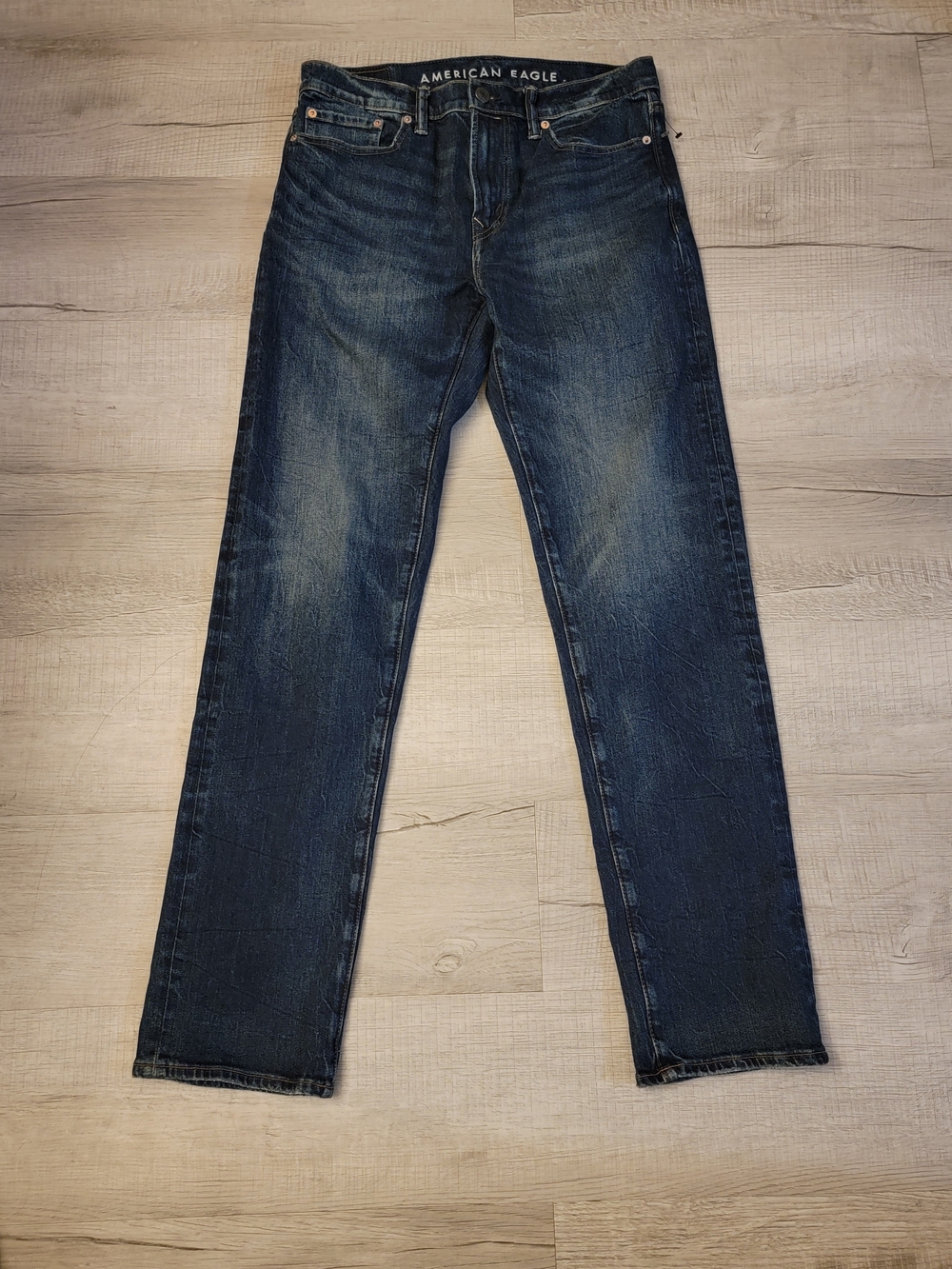American Eagle Men's Slim Straight Jeans Size 30x36  Blue Denim Cotton